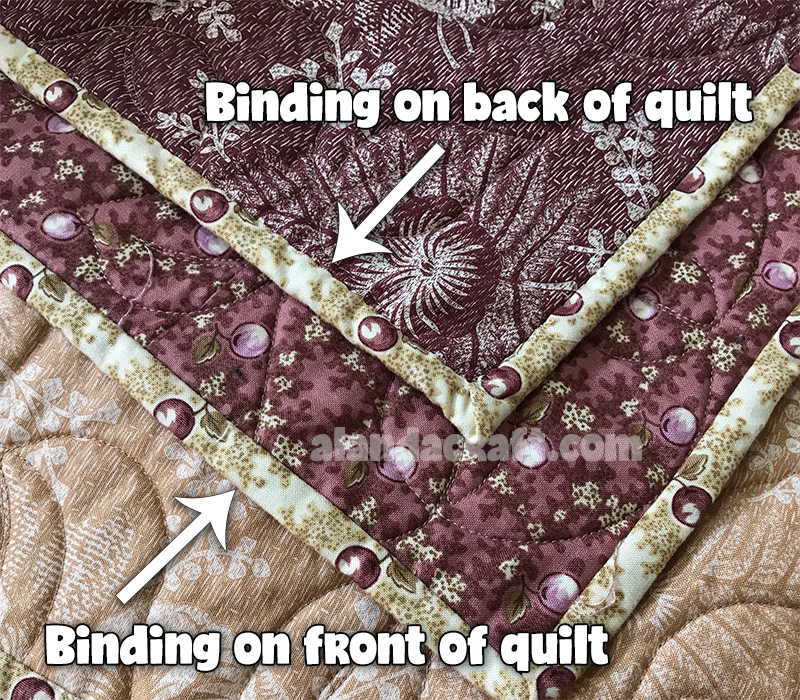 hand sewing quilt binding