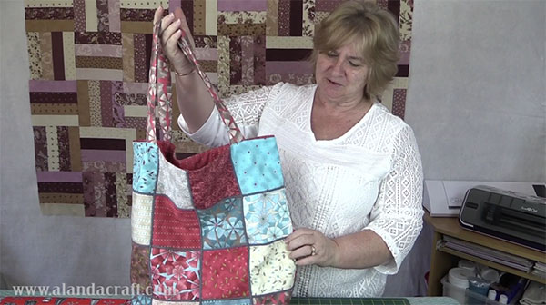 couched patchwork tote bag, bag tutorial, charm square tote bag, quilting, sewing