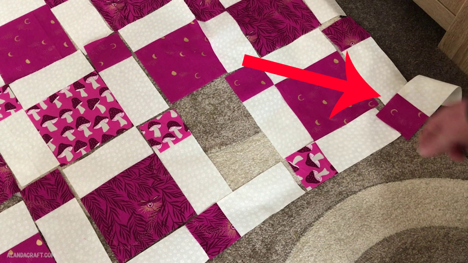 squares strip quilt tutorial