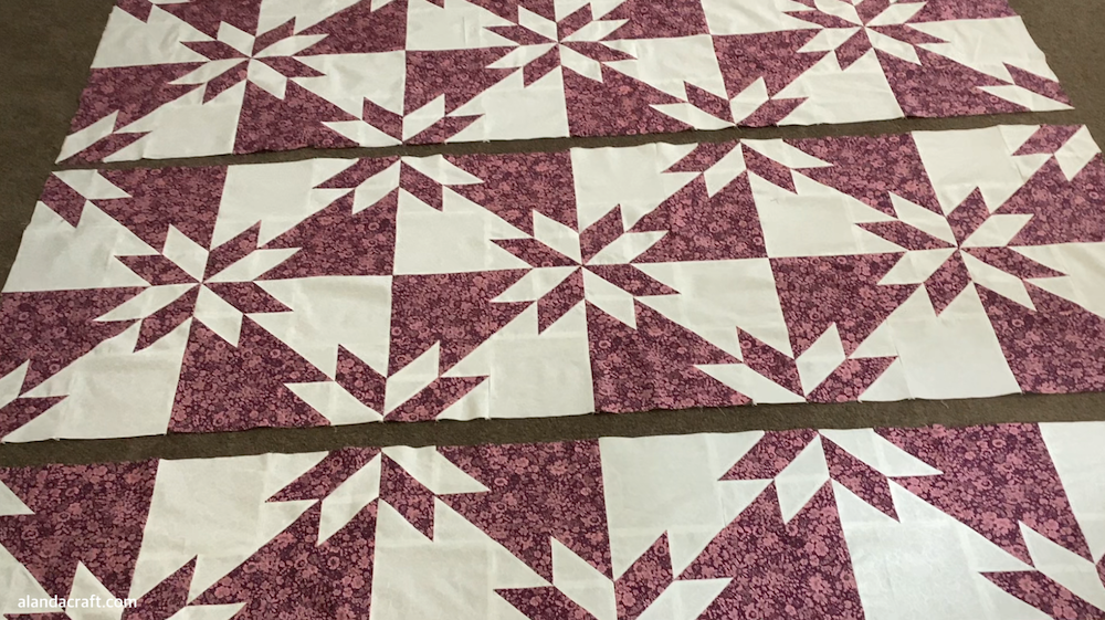 sew blocks together to complete the Hunters Star Quilt