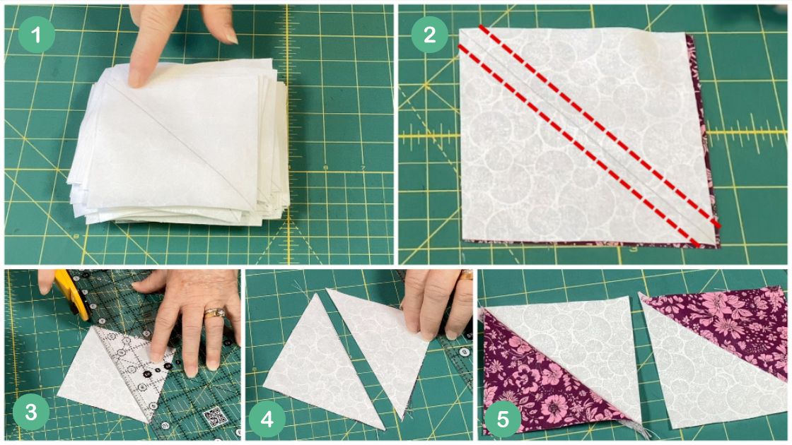 create your half square triangles