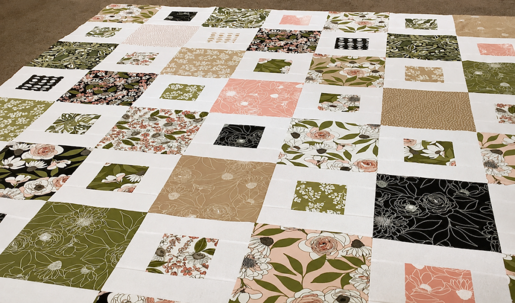 layer cake quilt pattern - framed blooms layer cake quilt